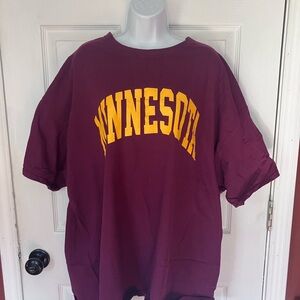 Minnesota Maroon Tee with Gold Lettering